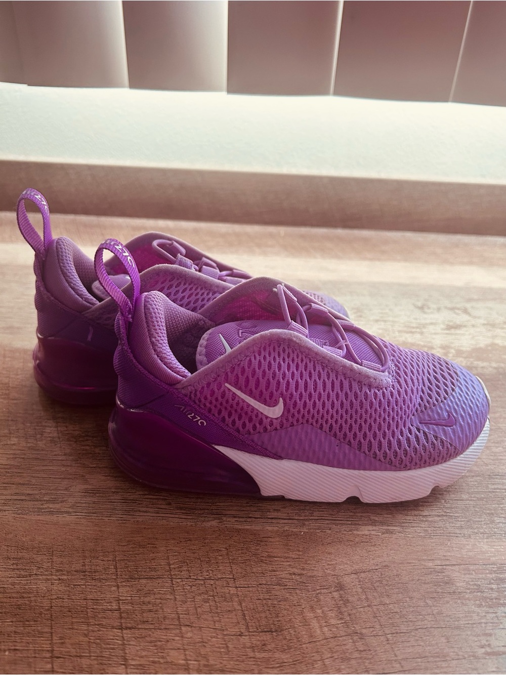 Nike Air Max 270 Kids Purple Athletic Sneakers, Size 9C. - Picture 10 of 15